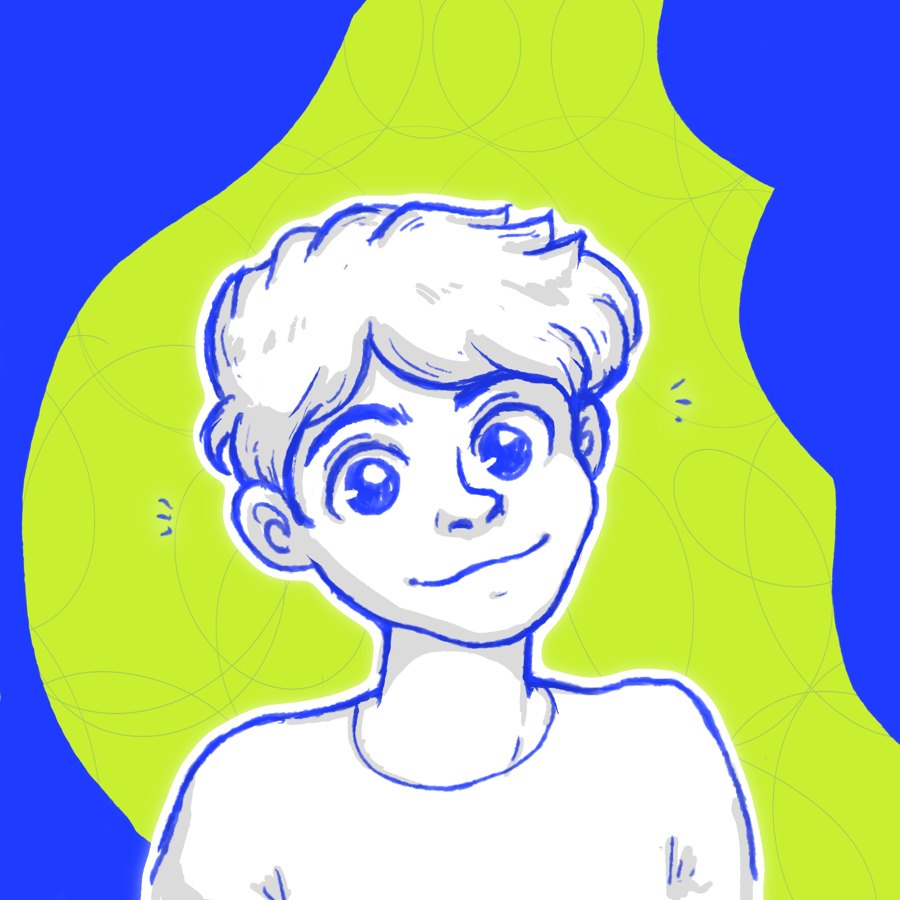 Illustrated portrait of Andrés Taibo